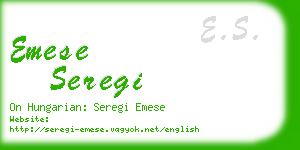 emese seregi business card